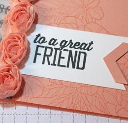 Modern Vintage Rose Vellum Card