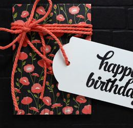 Black Birthday Card Fringed