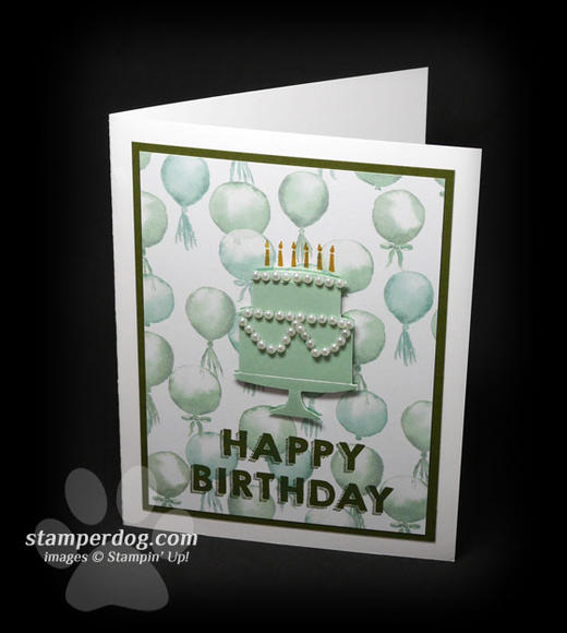 Green Birthday Cake Card