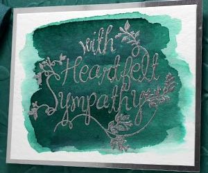 Embossed Green Sympathy Card