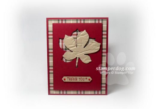 Plaid Leaf Card