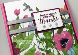 Pink Flowered Thank You Card