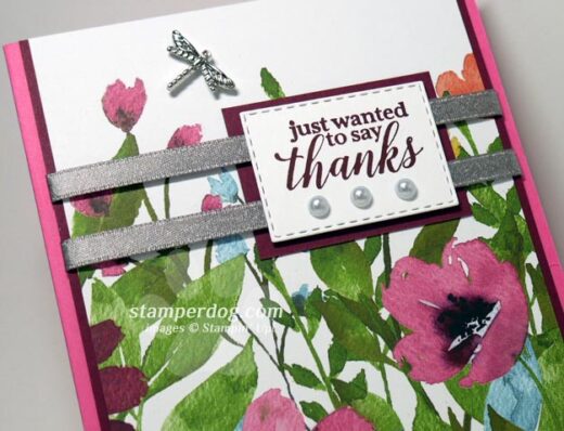 Pink Flowered Thank You Card