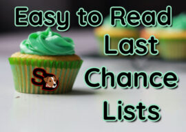 PINNED:  Easy to Read Last Chance Lists!