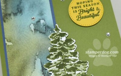 Blue & Green Christmas Tree Card