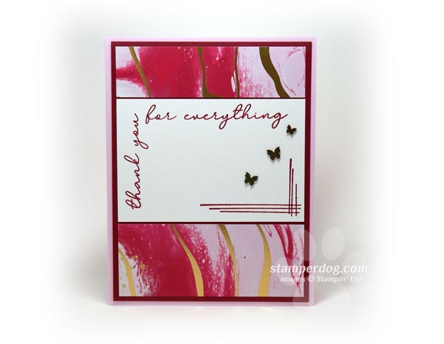 Marbled Red Thank You Card