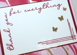 Marbled Red Thank You Card