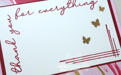 Marbled Red Thank You Card