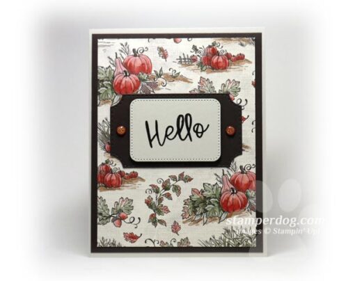 Patterned Paper Easy Fall Hello Card
