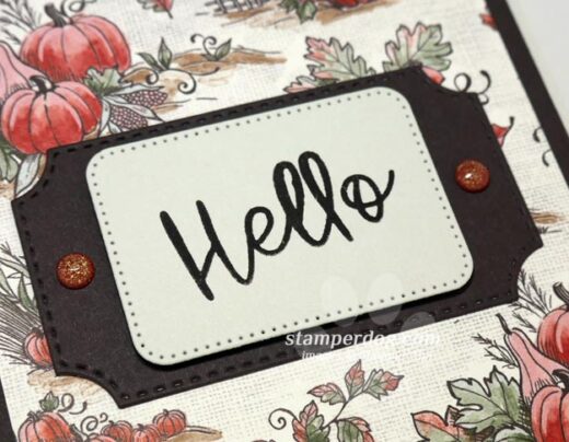 Patterned Paper Easy Fall Hello Card